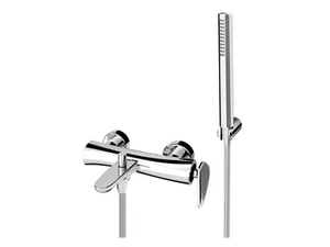 SYNERGY OPEN 93 - 9334017 - Wall-mounted brass bathtub mixer with hand shower _ Fir Italia